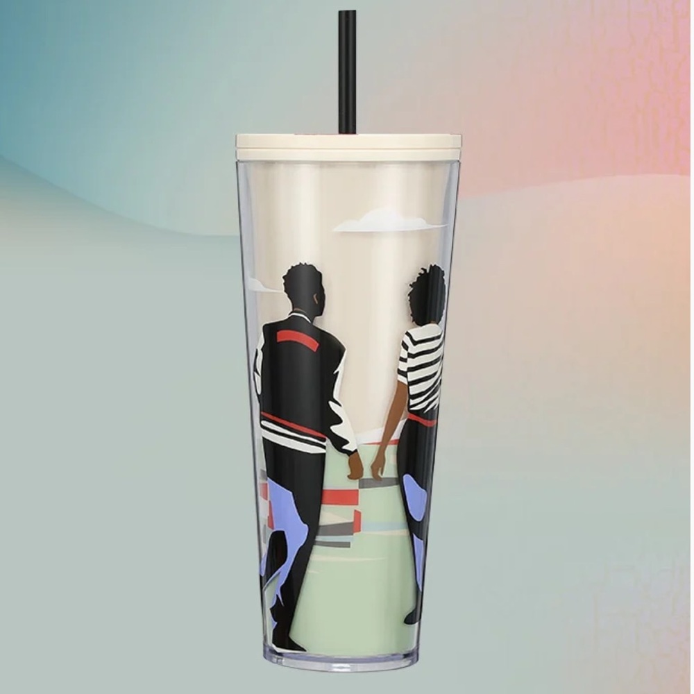 Starbucks + Lou Black History 2024 Venti Cup Seattle Artist Damon Brown.